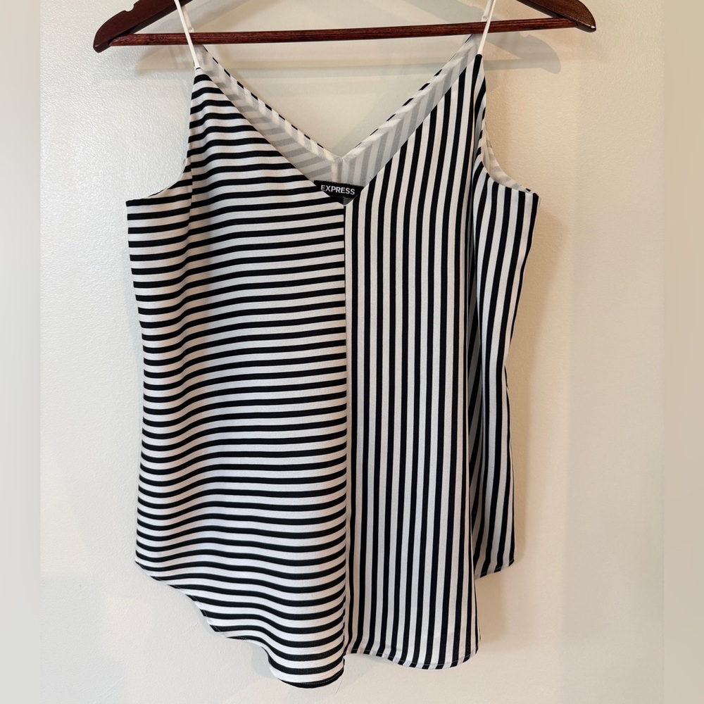 Express Black and White Striped Women's Cami Top